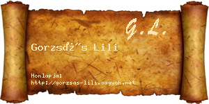 Gorzsás Lili névjegykártya