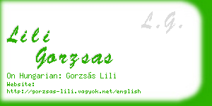 lili gorzsas business card
